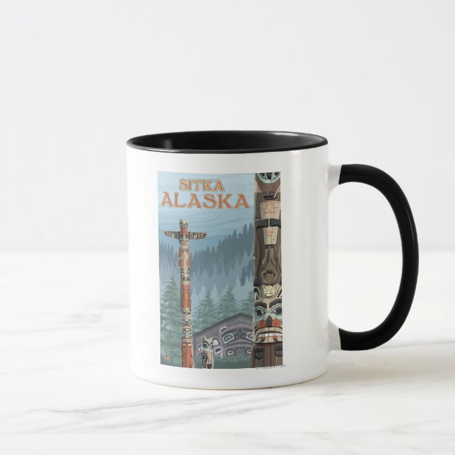 Alaska Totem Poles - Sitka, Alaska Tasse (Rechts)