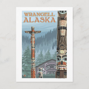 Alaska Totem Poles - Wrangell Alaska Postkarte