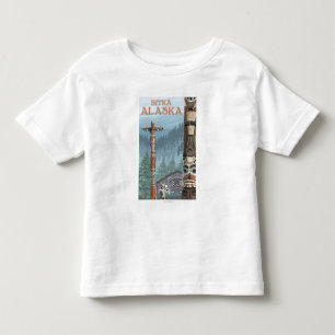 Alaska-Totempfähle - Sitka, Alaska Kleinkind T-shirt
