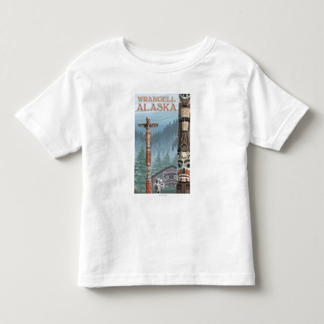 Alaska-Totempfähle - Wrangell Alaska Kleinkind T-shirt (Vorderseite)