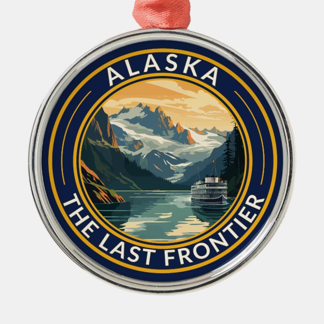 Alaska Travel Art Abzeichen Ornament Aus Metall (Vorne)