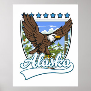 Alaska Travel Patch Poster