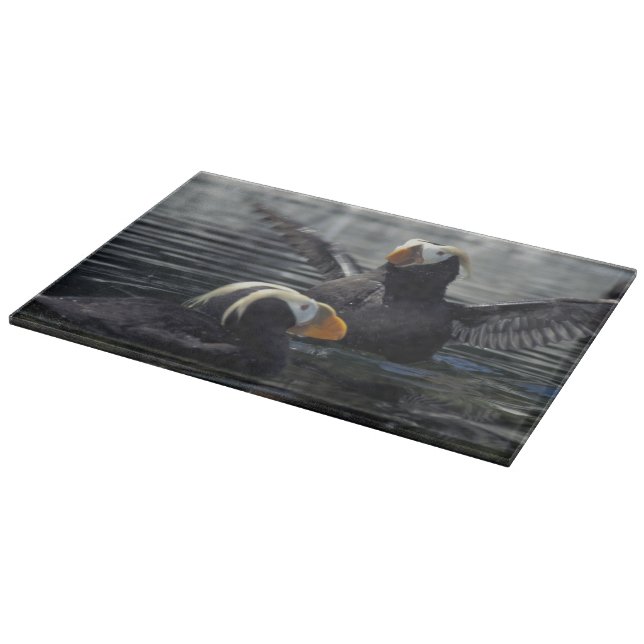 Alaska Tufted Puffins Schneidebrett (Ecke)