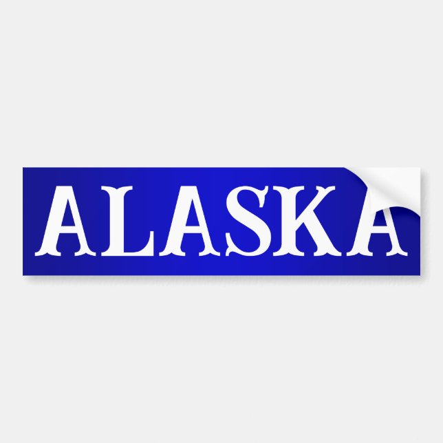 Alaska Typografie Blue Gradient Autoaufkleber (Vorne)