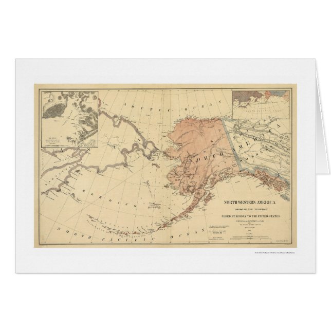 Alaska überließ durch Russland-Karte 1867 (Vorderseite (Horizontal))