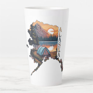Alaska-Umriss-Camping Milchtasse