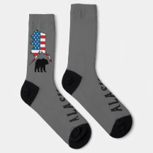 Alaska und Bär-Silhouette, US-Flagge