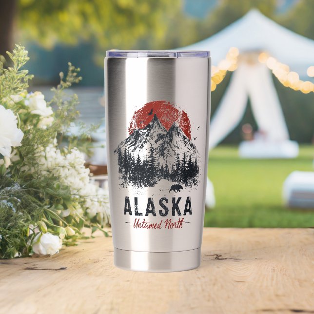 Alaska Untamed North Mountain Wilderness Outdoor Thermobecher (Hochzeit (gedreht))