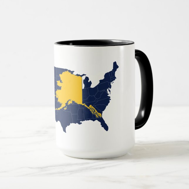 Alaska / US-Karte Tasse (VorderseiteRechts)