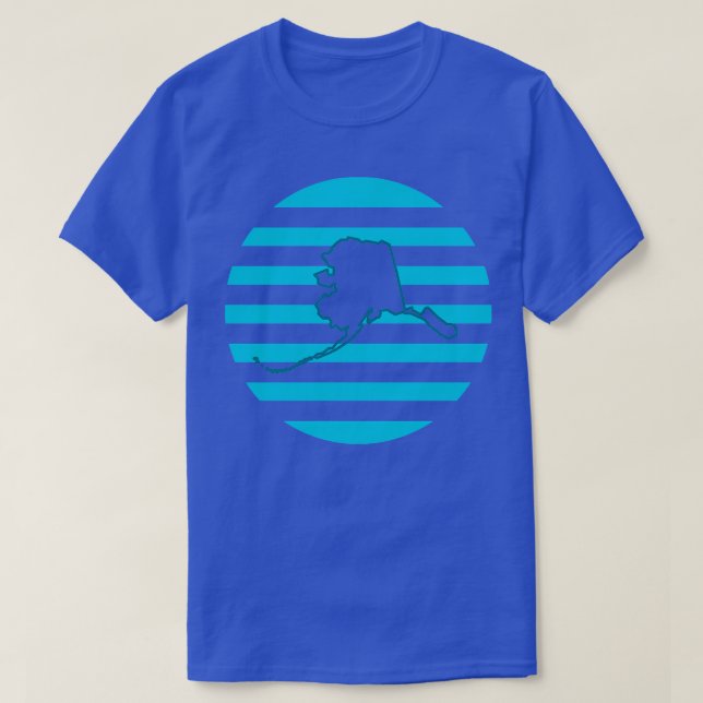Alaska US Staat Retro Circle Blue TShirt (Design vorne)