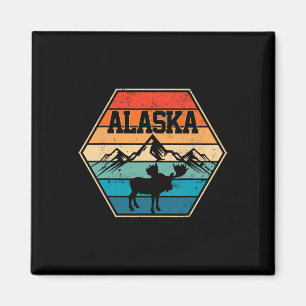Alaska USA Bergwandern Retro Geschenk Magnet