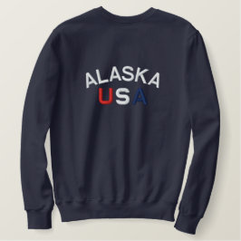 Alaska USA bestickt Basic Marine Blue Sweatshirt