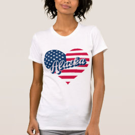 Alaska USA Heart Flag  – Patriotic Alaska Design  T-Shirt