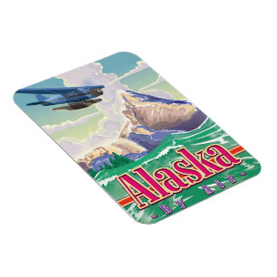 Alaska USA Vintage Reiseplakat. Magnet