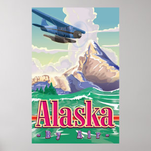 Alaska USA Vintage Reiseplakat. Poster