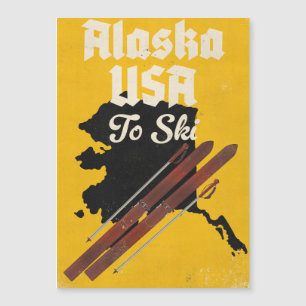 Alaska USA zum Skifahren Magnetkarte