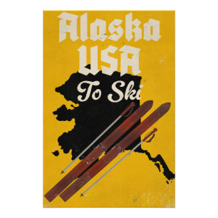 Alaska USA zum Skifahren Poster
