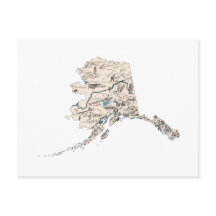 Alaska Vintage-Bildkarte Antike Staatskarte
