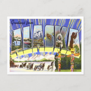 Alaska Vintage Große Buchstaben Postkarte