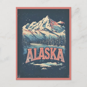 Alaska Vintage Naturgebirge Alaska Postkarte