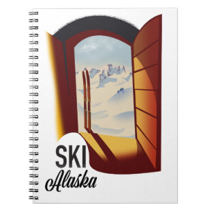 Alaska Vintage-Skiplakat Notizblock