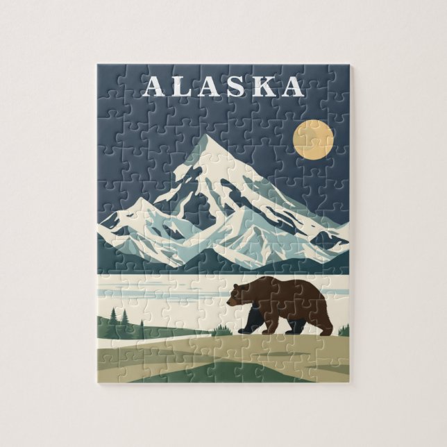 Alaska Vintage Travel Grizzly Bear (Vertikal)