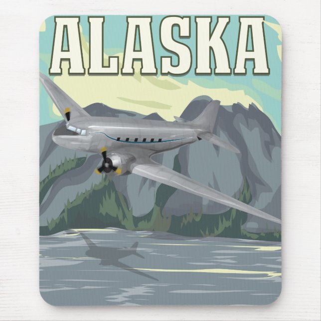 Alaska Vintage Travel Poster Mousepad (Vorne)