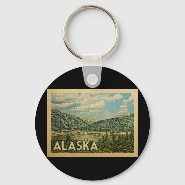 Alaska Vintage Travel Schlüsselanhänger (Vorderseite)