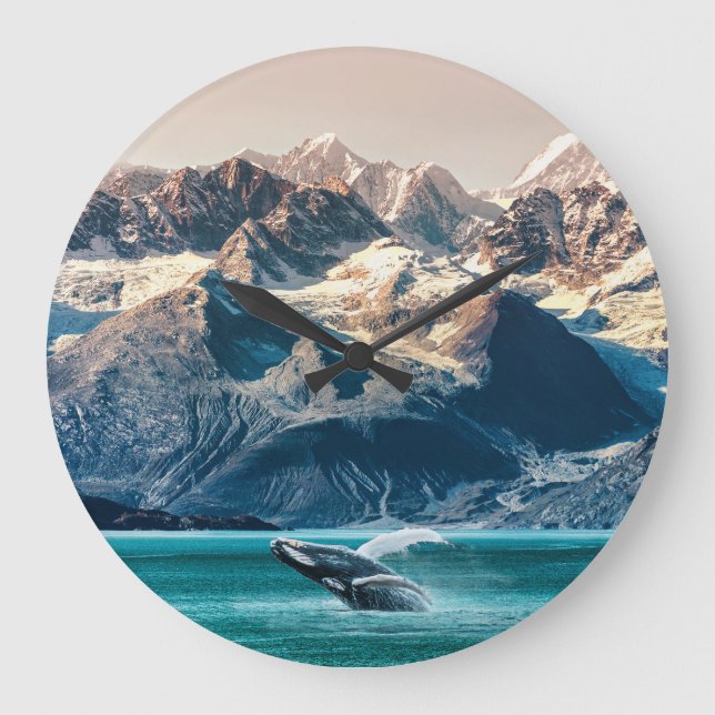 Alaska Walbeobachtung: Bootsausflug. Große Wanduhr (Vorderseite)