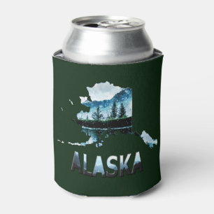 Alaska Watercolor Landschaftskarte Dosenkühler