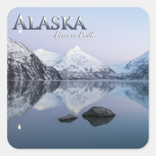 Alaska-Weltfrieden Quadratischer Aufkleber