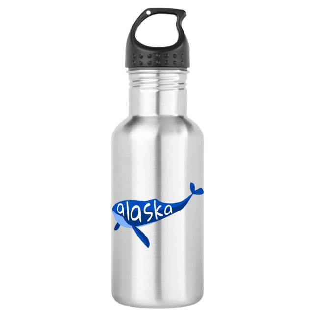 Alaska Whale Edelstahlflasche (Vorderseite)