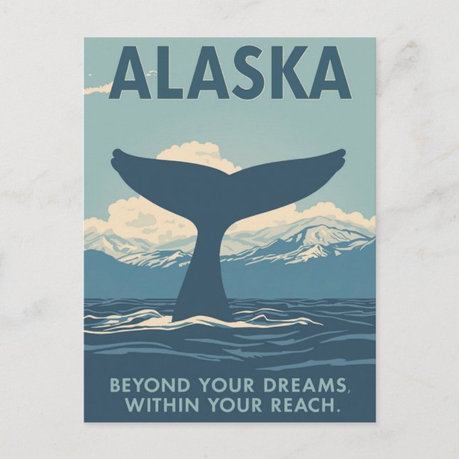 Alaska Whale Tail Adventure Postkarte (Vorderseite)