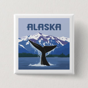 Alaska Whale Tale Button