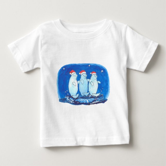 Alaska Whimsical Christmas Wildlife Baby T-shirt (Vorderseite)