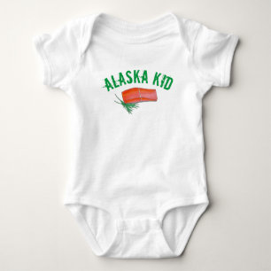 ALASKA Wild Alaskan Lachs Fischfilet Meeresfrüchte Baby Strampler