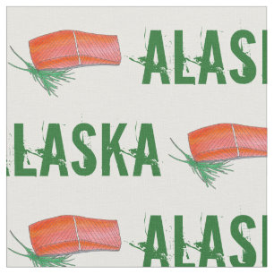 ALASKA Wild Alaskan Lachs Fischfilet Meeresfrüchte Stoff