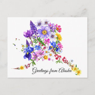 Alaska-Wildblumen-Grußkarte Postkarte