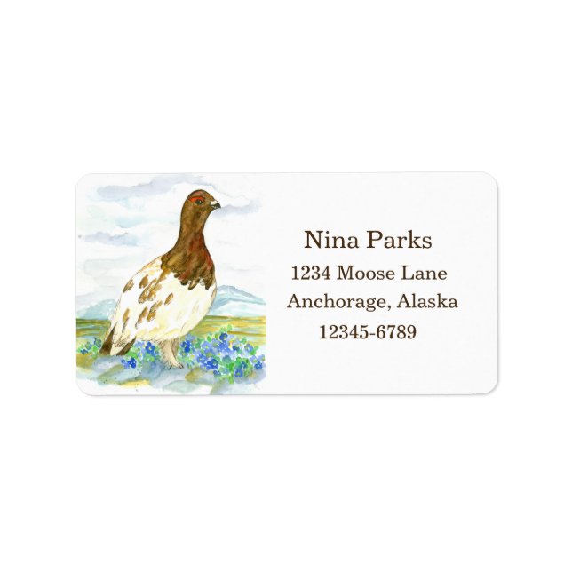 Alaska Willow Ptarmigan Return Address Adressaufkleber (Vorne)