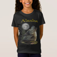 Alaska Wolf und Mond