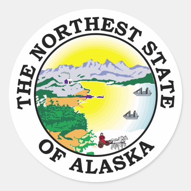 Alaska-Zeichen Runder Aufkleber (Vorderseite)