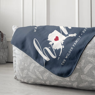 Alaska Zuhause Staat Personalisiert Sherpadecke