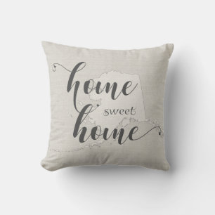 Alaska - Zuhause Sweet Zuhause burlap look Kissen