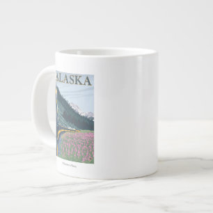AlaskaBahn und Feuerweed Vintage Jumbo-Tasse