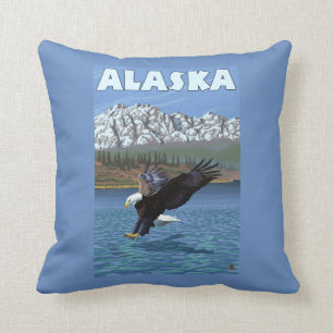 AlaskaBald Adler-Vintages Reise-Plakat Kissen