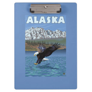 AlaskaBald Adler-Vintages Reise-Plakat Klemmbrett