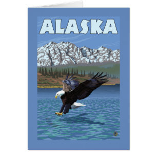 AlaskaBald Eagle Vintage Travel Poster