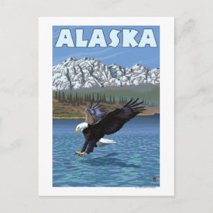 AlaskaBald Eagle Vintage Travel Poster Postkarte
