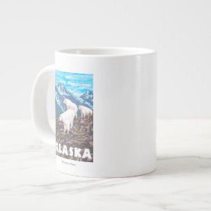 AlaskaBergziegen Vintage Reiseplan Jumbo-Tasse