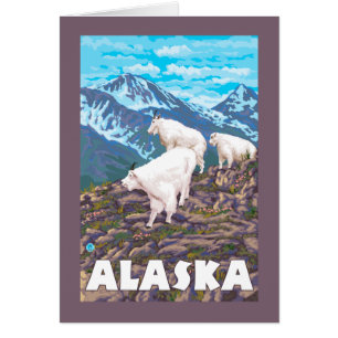 AlaskaBergziegen Vintage Travel Poster